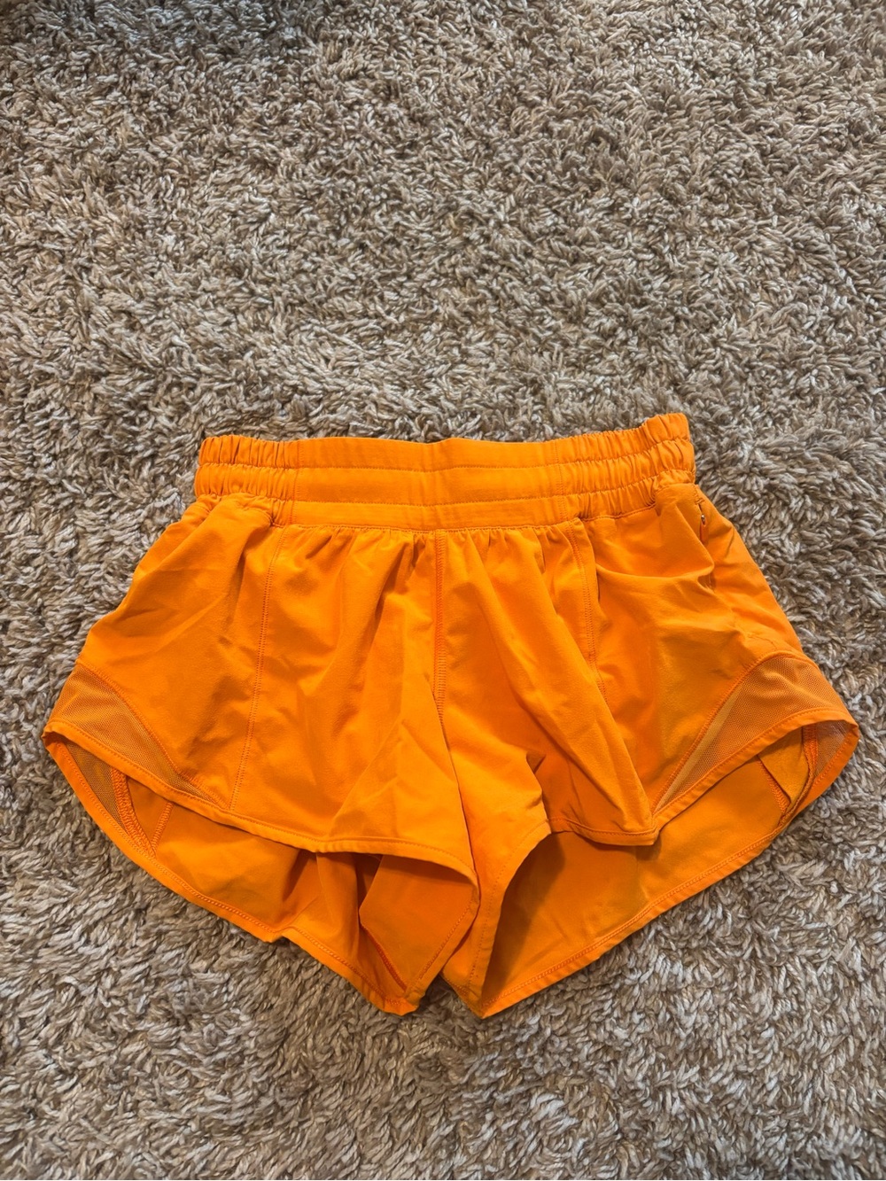 lululemon athletica Bright orange hotty hot shorts